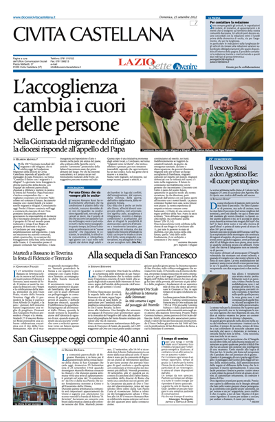 Avvenire - pagina diocesana del 25/09/2022